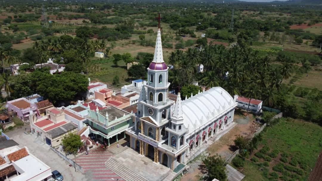 The nave and tower from above
