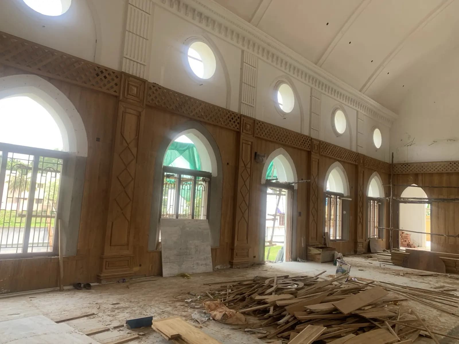 Arched windows of the nave